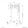 Televizoriaus stovas Neomounts FL55-975BL1 motorizuotas 75–115 colių ekranams, plieninis, juodas, max 160 kg, aukštis 2154 mm