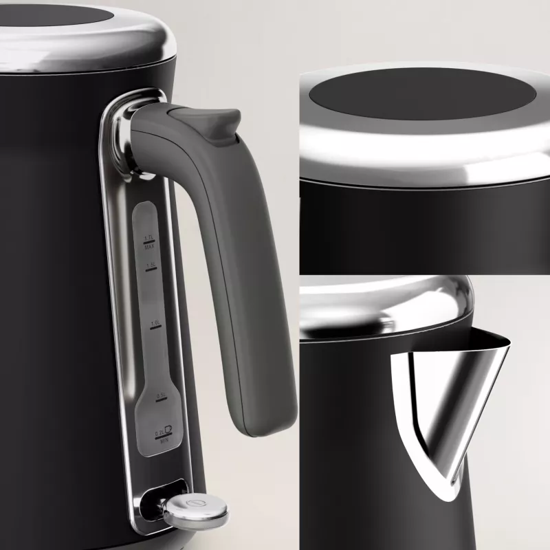 Elektrinis virdulys Tefal KI6668E0 — 1,7 L, 2400 W, nerūdijančio plieno korpusas, juodas