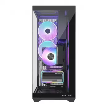 Korpusas MODECOM Volcano SPACE XL ARGB Full Tower — pilno dydžio, E-ATX, grūdintas stiklas, ARGB, iki 440 mm GPU