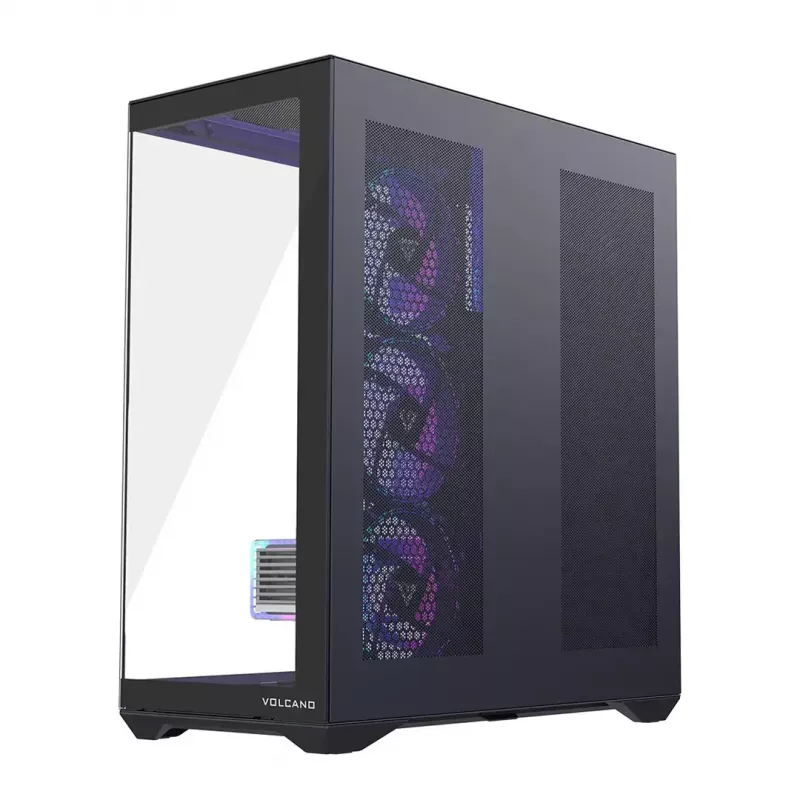 Korpusas MODECOM Volcano SPACE XL ARGB Full Tower — pilno dydžio, E-ATX, grūdintas stiklas, ARGB, iki 440 mm GPU