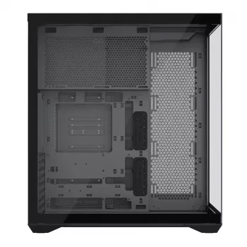 Full-Tower korpusas MODECOM Volcano SPACE XL NF — juodas, grūdintas stiklas, ARGB, palaiko micro-ATX, iki 44 cm GPU, 3×3,5 colio/4×2,5 colio vietos, USB-A 2×, USB-C 1×