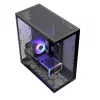 Full-Tower korpusas MODECOM Volcano SPACE XL NF — juodas, grūdintas stiklas, ARGB, palaiko micro-ATX, iki 44 cm GPU, 3×3,5 colio/4×2,5 colio vietos, USB-A 2×, USB-C 1×