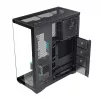 Full-Tower korpusas MODECOM Volcano SPACE XL NF — juodas, grūdintas stiklas, ARGB, palaiko micro-ATX, iki 44 cm GPU, 3×3,5 colio/4×2,5 colio vietos, USB-A 2×, USB-C 1×