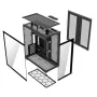 Full-Tower korpusas MODECOM Volcano SPACE XL NF — juodas, grūdintas stiklas, ARGB, palaiko micro-ATX, iki 44 cm GPU, 3×3,5 colio/4×2,5 colio vietos, USB-A 2×, USB-C 1×