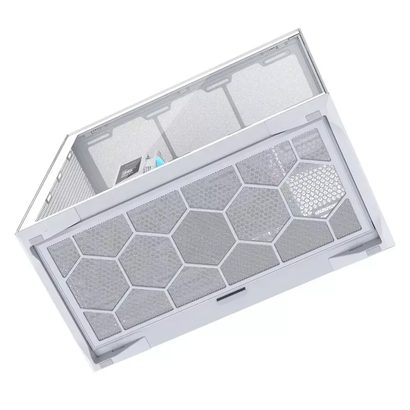 Full-tower kompiuterio korpusas MODECOM Volcano SPACE XL FULL TOWER NF White — ARGB, grūdintas stiklas, 8 išplėtimo lizdai, iki 440 mm GPU