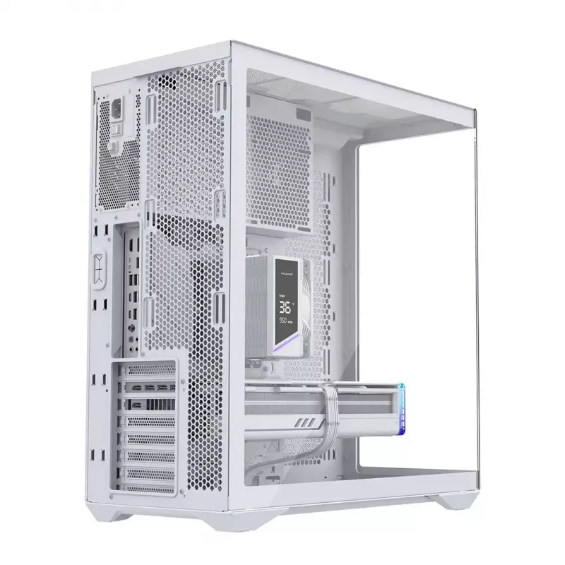 Full-tower kompiuterio korpusas MODECOM Volcano SPACE XL FULL TOWER NF White — ARGB, grūdintas stiklas, 8 išplėtimo lizdai, iki 440 mm GPU