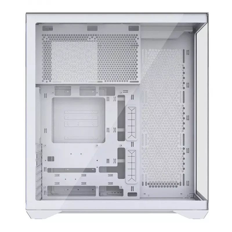 Full-tower kompiuterio korpusas MODECOM Volcano SPACE XL FULL TOWER NF White — ARGB, grūdintas stiklas, 8 išplėtimo lizdai, iki 440 mm GPU