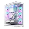 Full-tower kompiuterio korpusas MODECOM Volcano SPACE XL FULL TOWER NF White — ARGB, grūdintas stiklas, 8 išplėtimo lizdai, iki 440 mm GPU