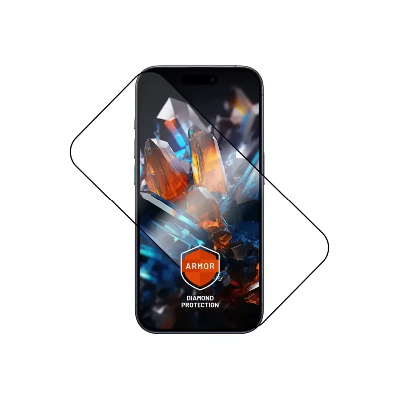 Apsauginis stiklas FIXED Apple iPhone 17 Pro — grūdintas, juodas, Armor su antistatine danga ir AR sluoksniu
