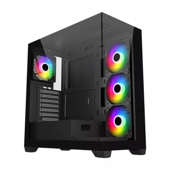 FSP M340-BA Midi Tower korpusas, juodas ARGB