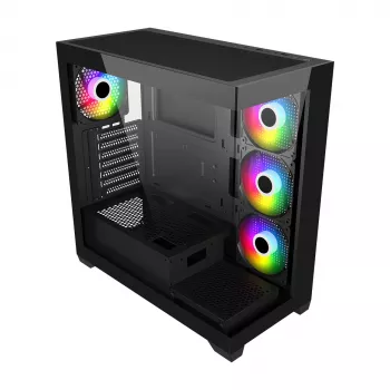 FSP M340-BA Midi Tower korpusas, juodas ARGB