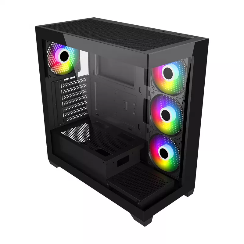 FSP M340-BA Midi Tower korpusas, juodas ARGB