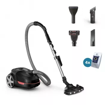 Cikloninis dulkių siurblys Philips XD6142/12 — 900 W, 4 L dulkių maišas, HEPA filtras, juodas