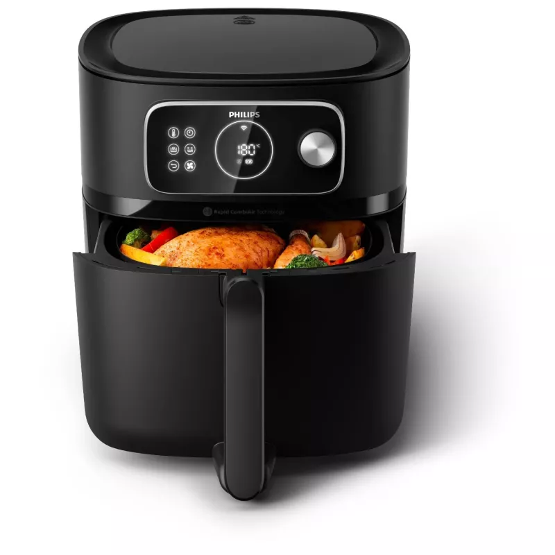 Karšto oro gruzdintuvė Philips 7000 serijos HD9876/90 – 8.3 L, 2200 W, 22 programos, Rapid Air, Juoda