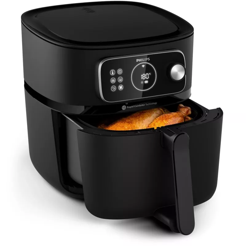 Karšto oro gruzdintuvė Philips 7000 serijos HD9876/90 – 8.3 L, 2200 W, 22 programos, Rapid Air, Juoda