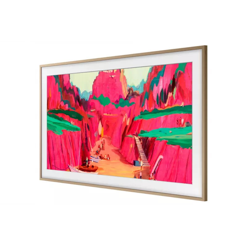 Samsung 75” (190,5 cm) The Frame LS03F su keičiamu baltu rėmeliu (2025) - Tikmedžio, Rėmelio, Smėlio spalvos