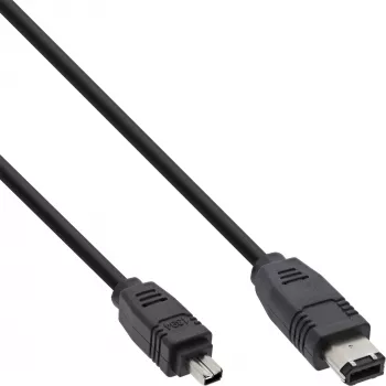 InLine FireWire 400 1394 kabelis 6 į 4 kištuką 1,8 m, juodas