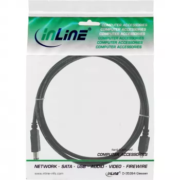 InLine FireWire 400 1394 kabelis 6 į 4 kištuką 1,8 m, juodas
