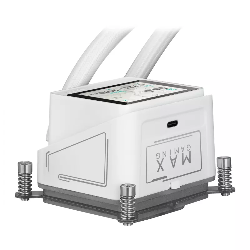 Vandens aušintuvas ASUS MAX Gaming LC 360 ARGB LCD White Edition, 120 mm ventiliatoriai, palaiko AM4/AM5/LGA1700
