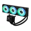 Skysčio aušintuvas ASUS MAX GAMING LC 360 ARGB LCD — 360 mm radiatorius, 120 mm ventiliatoriai, AM4/AM5/LGA1700, juodas
