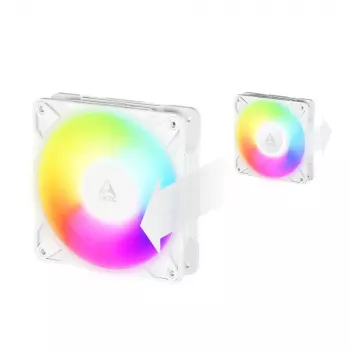 120 mm Arctic Freezer P12 Pro Reverse A-RGB PWM ventiliatorius (baltas) — 124 m³/h, FDB, kabelio skirstytuvas