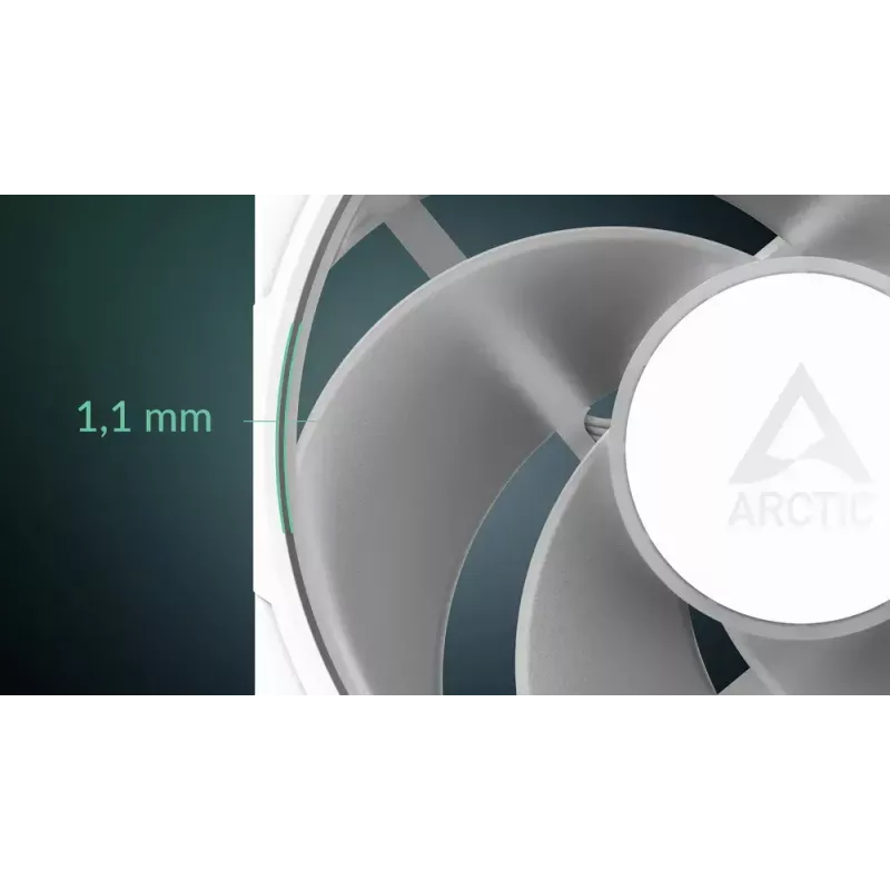 120 mm Arctic Freezer P12 Pro Reverse A-RGB PWM ventiliatorius (baltas) — 124 m³/h, FDB, kabelio skirstytuvas