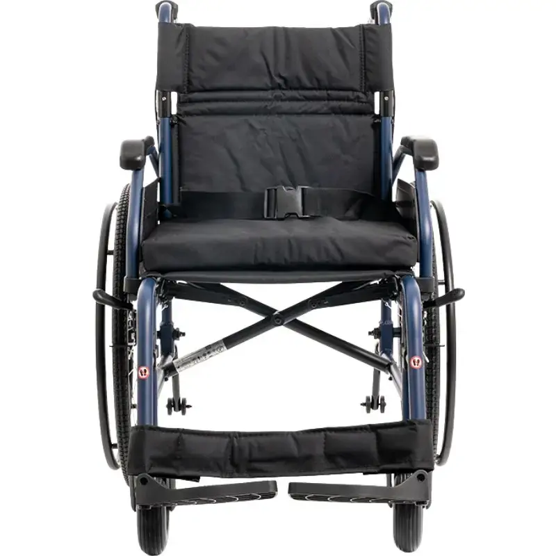 Neįgaliojo vežimėlis MDH NAVY1, lengvas aliuminis, sėdynė 43×42 cm, max apkrova 120 kg, sulankstomas, 14,4 kg