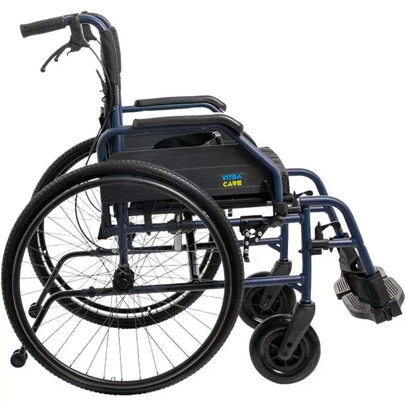 Neįgaliojo vežimėlis MDH NAVY1, lengvas aliuminis, sėdynė 43×42 cm, max apkrova 120 kg, sulankstomas, 14,4 kg