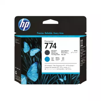 HP 774 matinė juoda/cyan spausdinimo galvutė DesignJet