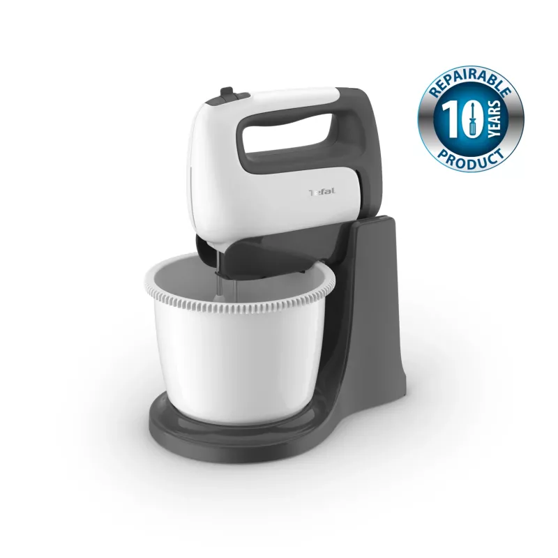 Tefal PrepMix+ HT464138 rankinis plaktuvas su stovu ir dubeniu 500 W pilka/balta