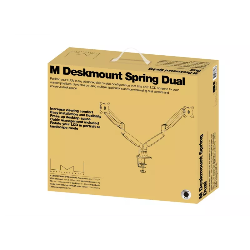 Multibrackets M Deskmount Gas Spring Dual Black – Dvigubas monitoriaus laikiklis su dujine spyruokle