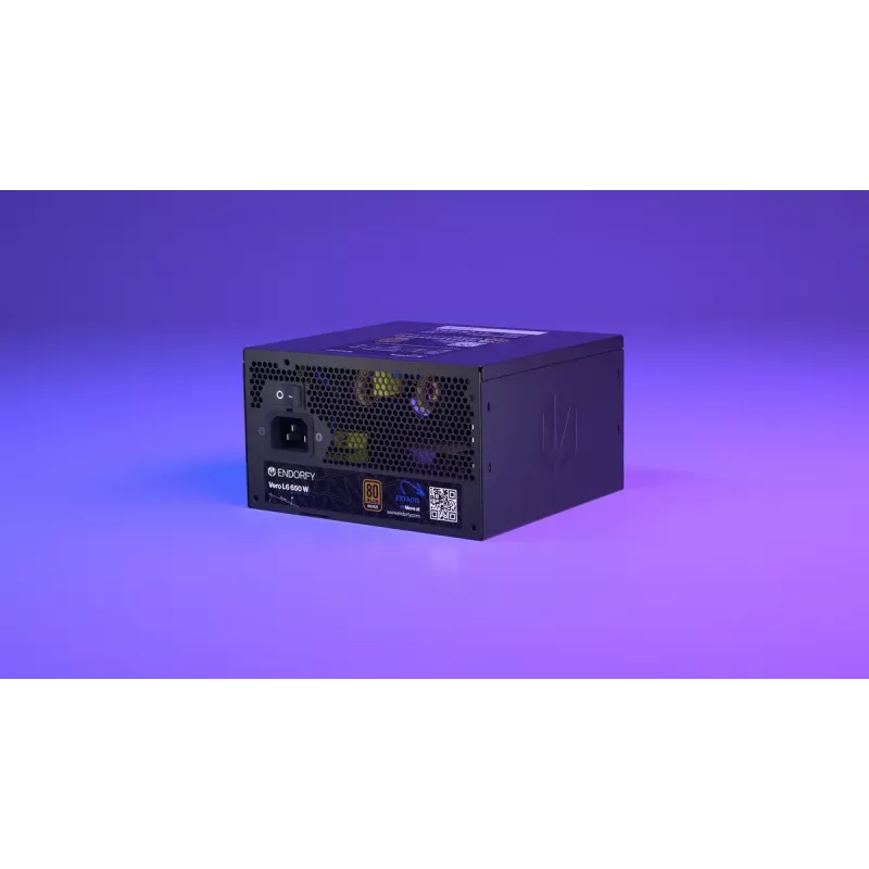 Maitinimo blokas ENDORFY Vero L6 650 W ATX 24 kontaktų, 80 PLUS Bronze, 120 mm ventiliatorius, juodas