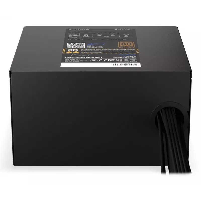 Maitinimo blokas ENDORFY Vero L6 650 W ATX 24 kontaktų, 80 PLUS Bronze, 120 mm ventiliatorius, juodas