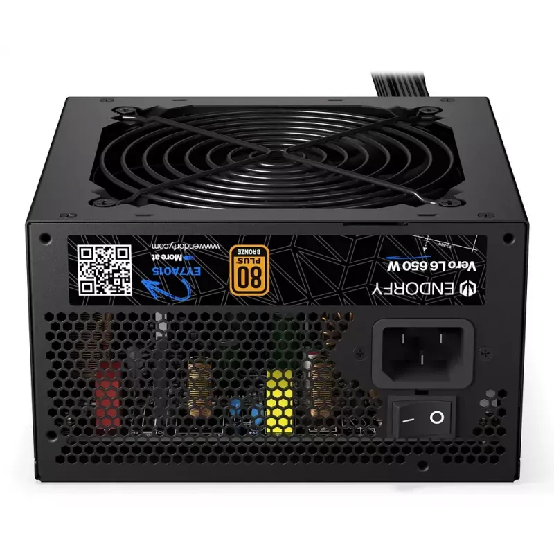 Maitinimo blokas ENDORFY Vero L6 650 W ATX 24 kontaktų, 80 PLUS Bronze, 120 mm ventiliatorius, juodas