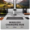 AXAGON HMC-WL9 USB-C 9-in-1 Docking Hub su 10 Gbps, 100W PD, 8K HDMI, Ethernet, belaidžiu įkrovimu