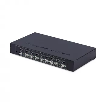 StarTech.com 8 prievadų HDMI KVM jungiklis su 1U stovo montavimo komplektu, 4K 60Hz HDMI 2.0, mygtukų ir klavišų perjungimas, 4 prievadų USB šakotuvas, nepriklausomas nuo OS, atitinka TAA