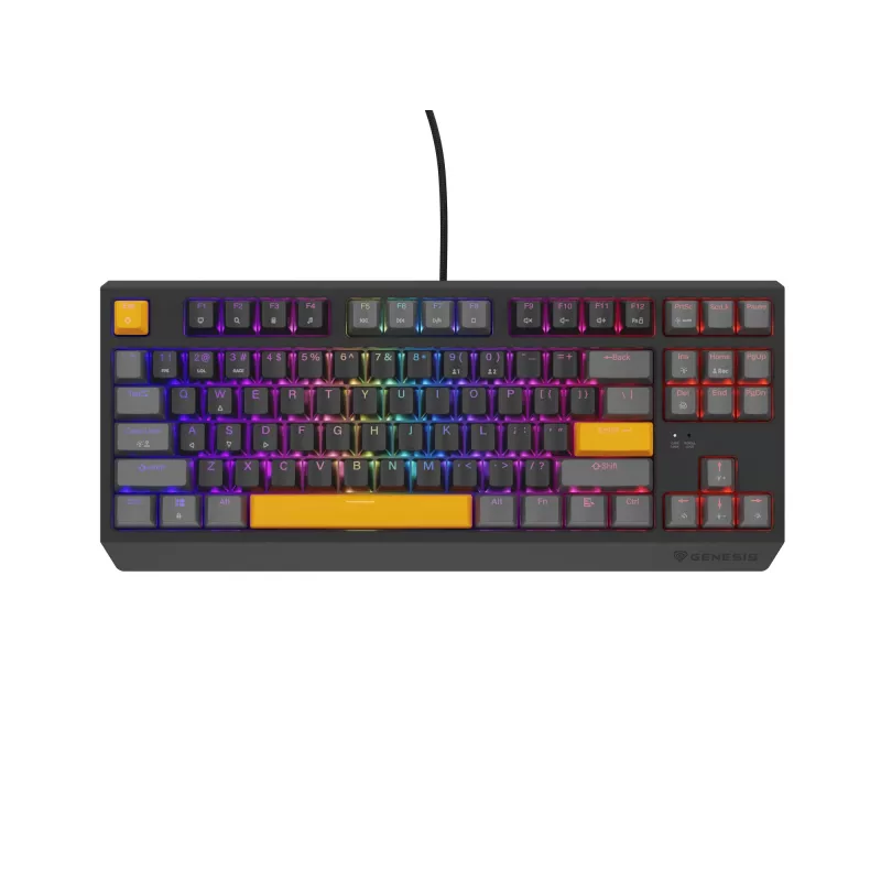 GENESIS Thor 230 TKL klaviatūra žaidimams USB + RF belaidis + Bluetooth QWERTY juoda, pilka, oranžinė