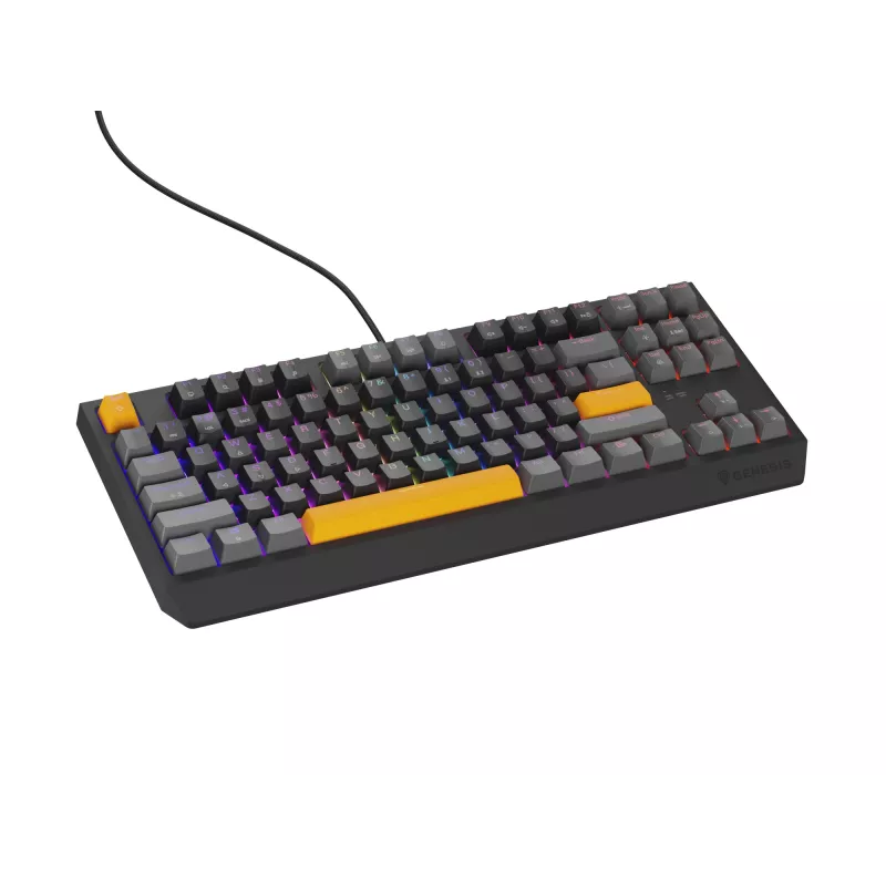 GENESIS Thor 230 TKL klaviatūra žaidimams USB + RF belaidis + Bluetooth QWERTY juoda, pilka, oranžinė