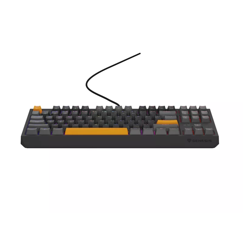 GENESIS Thor 230 TKL klaviatūra žaidimams USB + RF belaidis + Bluetooth QWERTY juoda, pilka, oranžinė
