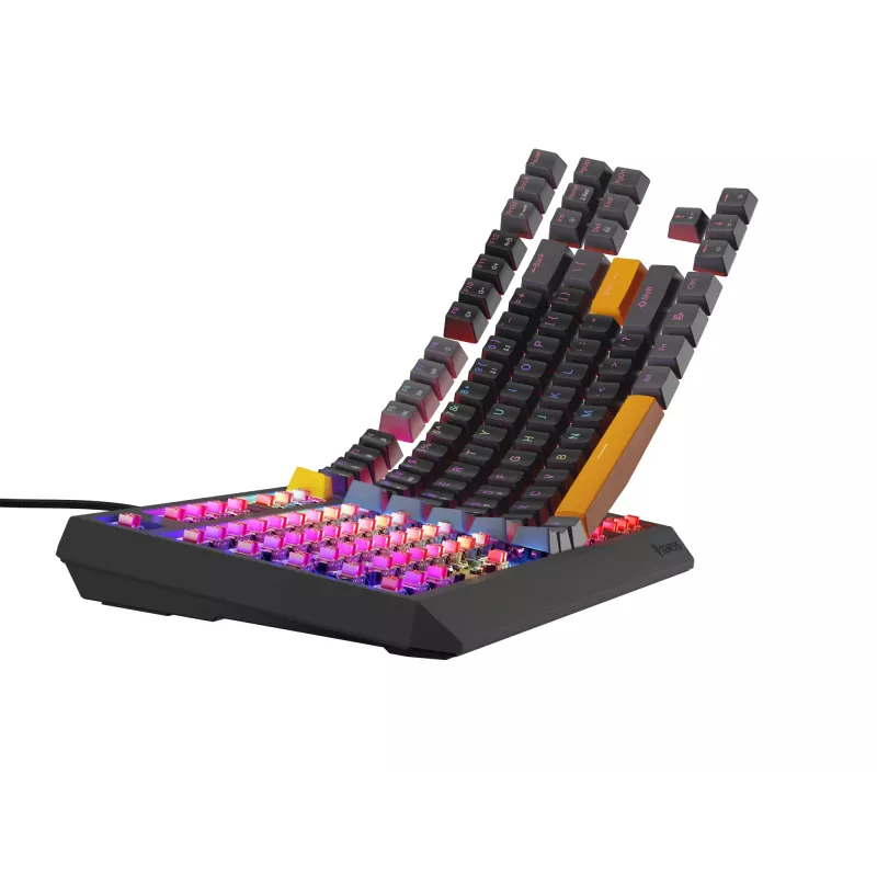 GENESIS Thor 230 TKL klaviatūra žaidimams USB + RF belaidis + Bluetooth QWERTY juoda, pilka, oranžinė