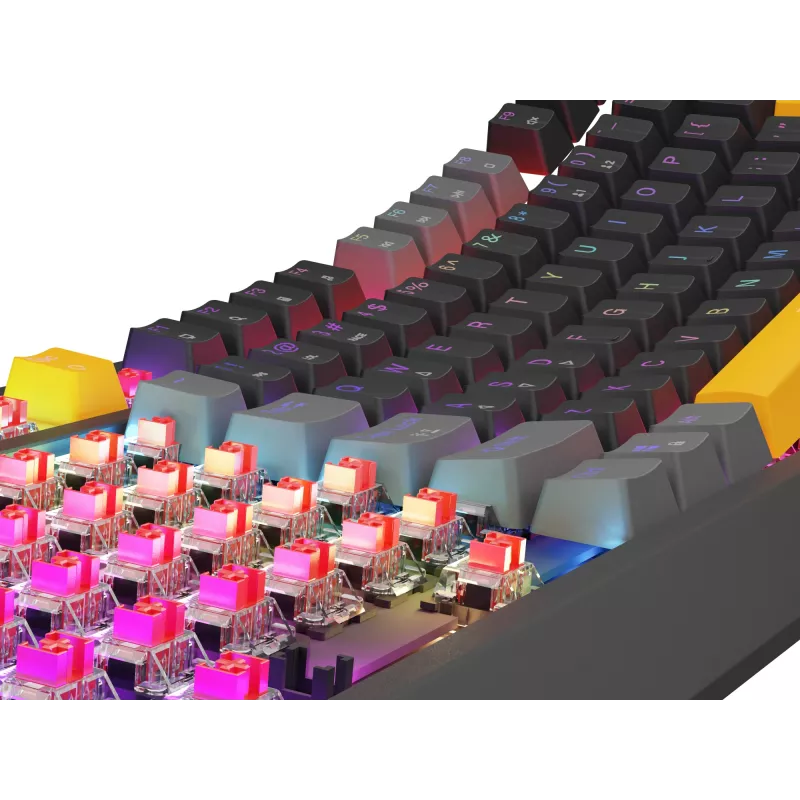 GENESIS Thor 230 TKL klaviatūra žaidimams USB + RF belaidis + Bluetooth QWERTY juoda, pilka, oranžinė