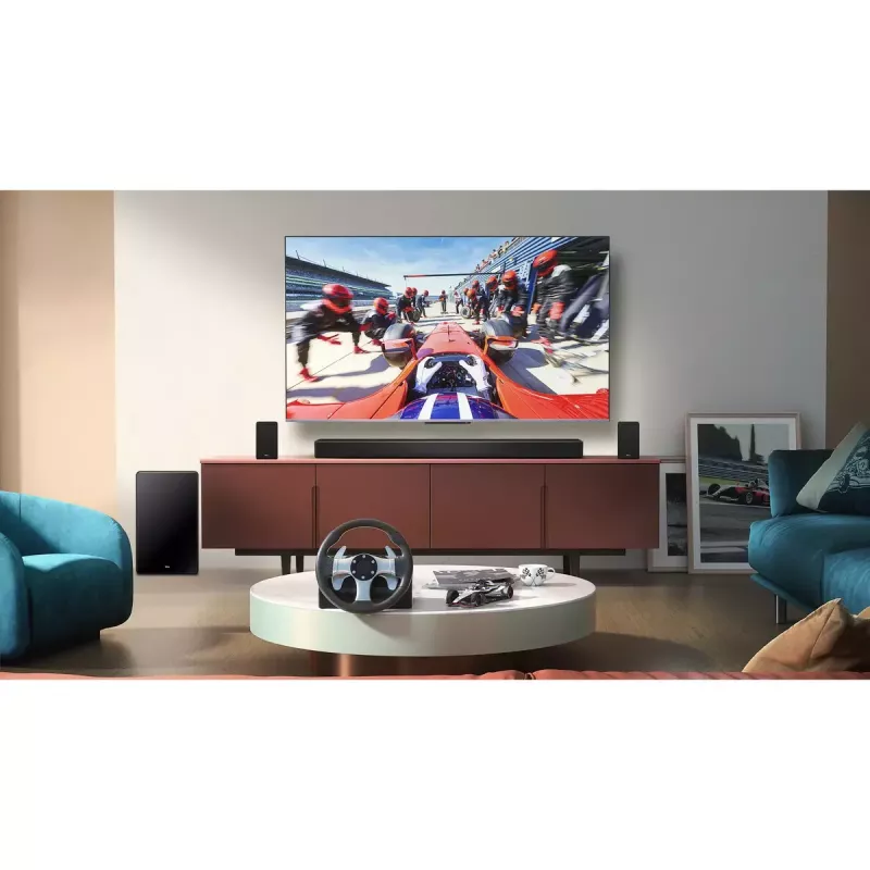 TCL Q Q85H Class 7.1.4 kanalų garso juosta su Dolby Atmos, belaidžiu žemų dažnių garsiakalbiu ir belaidžiais aplinkos garsiakalbiais