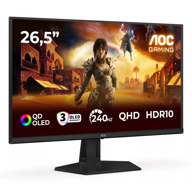 AOC G4 Q27G41ZDF kompiuterio monitorius 67,3 cm (26,5 colio) 2560 x 1440 pikselių Quad HD QD-OLED juodas, raudonas