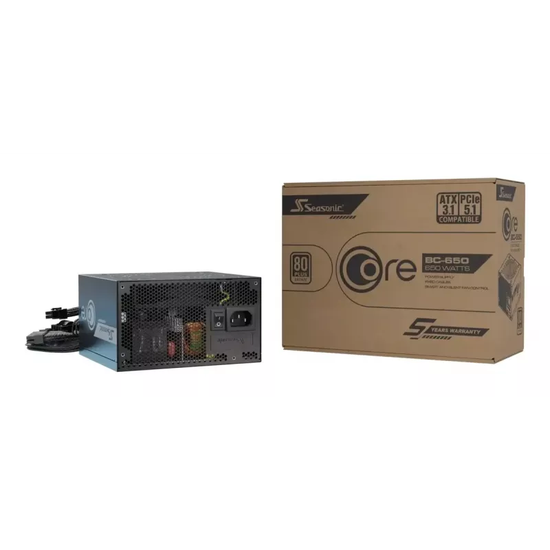Maitinimo blokas Seasonic CORE BC-650 650W ATX 20+4 pin, 80 PLUS Bronze, juodas, 120 mm ventiliatorius