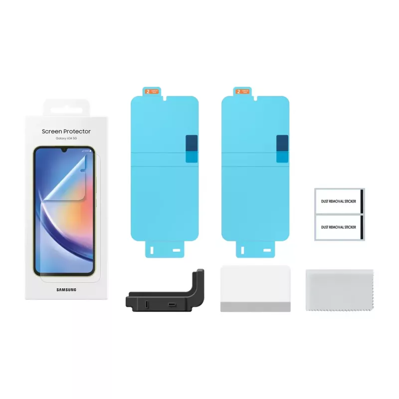 Samsung EF-UA346 skaidri apsauginė plėvelė Galaxy A34 5G, 2 vnt., tinka 6,6 colio ekranui