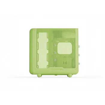 HYTE X50 Matcha Milk vidutinis bokštas — ATX/mATX/Mini-ITX, grūdintas stiklas, priekinė I/O