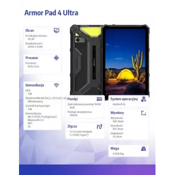 Planšetė UleFone Armor Pad 4 Ultra 10.36 colių MediaTek 8GB 256GB Android
