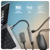 USB šakotuvas AXAGON HUE-STA — aliuminė juostelė su 4 prievadais, 1× USB-A 5Gbps + 2× USB-A ir 1× USB-C 480Mbps, USB-A pagrindinis, pilka
