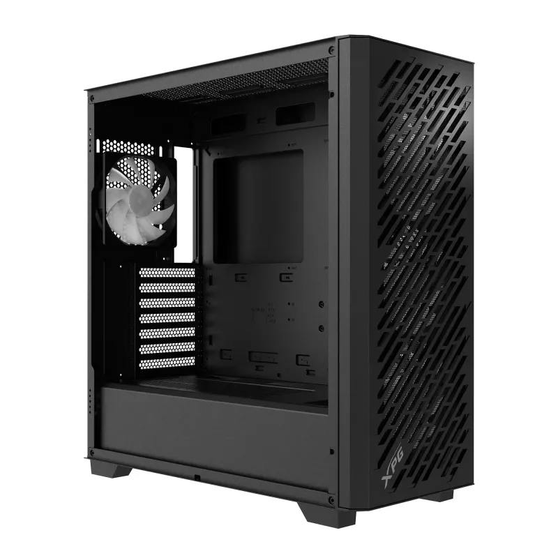 XPG VALOR AIR PRO Midi Tower korpusas, juodas, ATX, EATX, micro ATX, Mini-ATX, SPCC, grūdintas stiklas