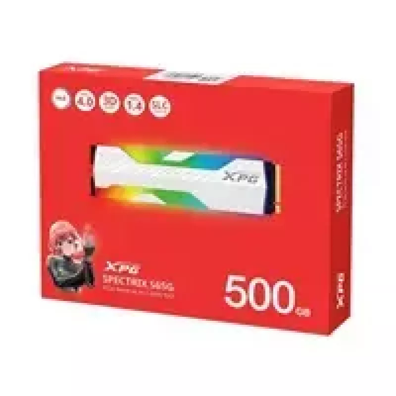 SSD ADATA XPG SPECTRIX S65G 500GB PCIe Gen4x4 M.2 2280 NVMe Skaitymas 5000MB/s Rašymas 2700MB/s
